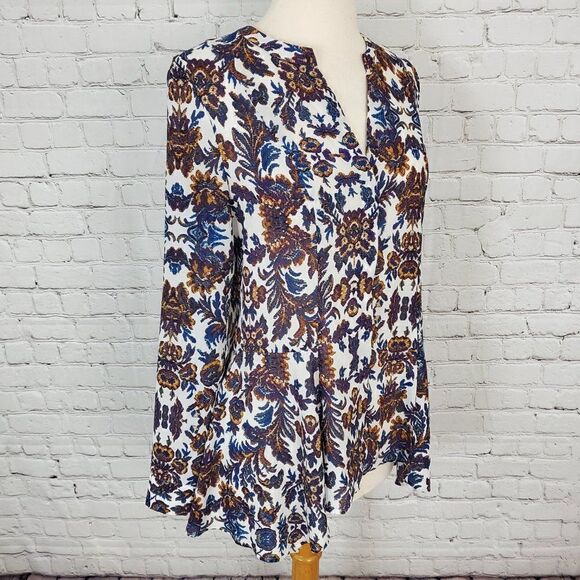 SANCTUARY White Blue wine floral peasant blouse XS - Picture 2 of 6